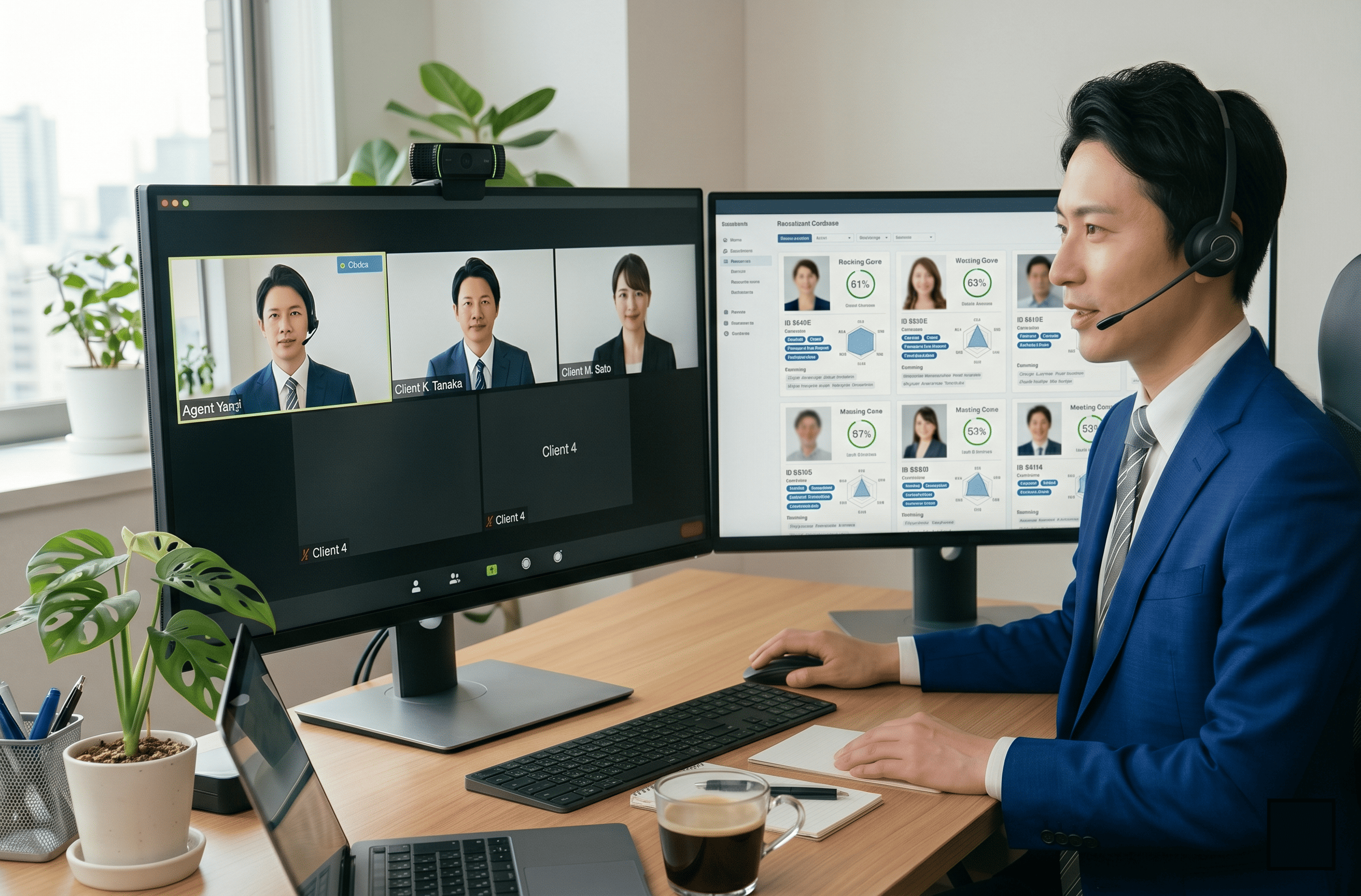 コンシェルジュがシステムで人材を提案するイメージ